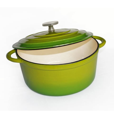 LK's Cast Iron Enamel Round Casserole 6Litre Grn