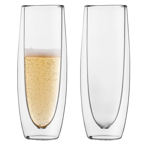 Tall stemless sales champagne glasses