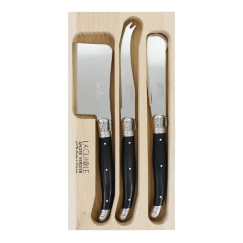 Laguiole Cheese Knife Set Set of 3 - Black