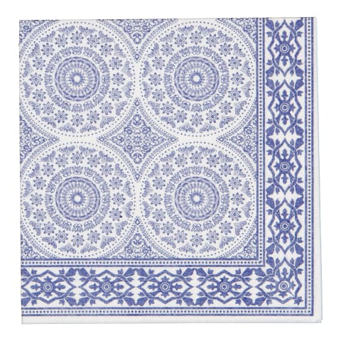 Shweshwe Biodegradable Paper Napkins - 25Pack Blue