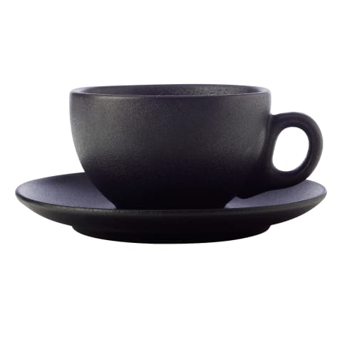 Maxwell & Williams Caviar Black Cups & Saucers Set