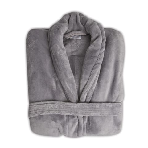 Club Classique Slate Grey Unisex Fleece Bathrobe S