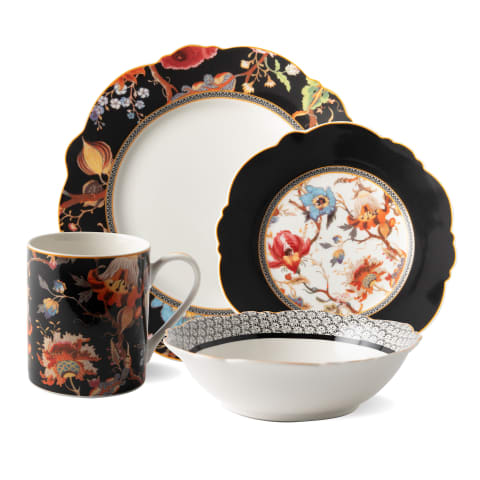 Jenna Clifford Midnight Bloom Dinner Set 16 Piece Yuppiechef