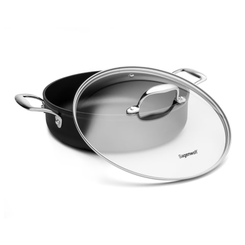 Sagenwolf Titanium Series Non Stick Chefs Pan with Glass Lid - Yuppiechef