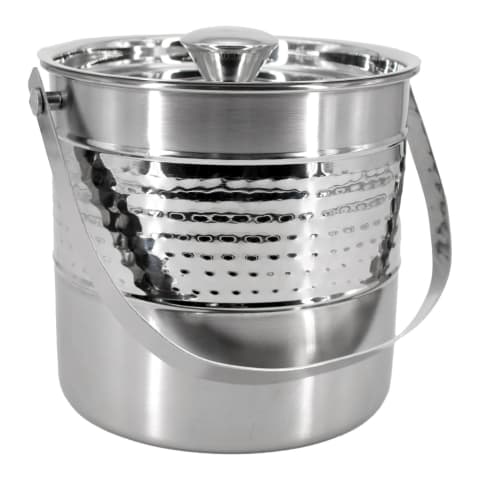 Bar Butler Hammered Ice Bucket with Lid Yuppiechef - Technical View