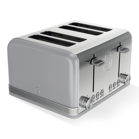 Swan Retro 4-Slice Toaster - 1600W Grey