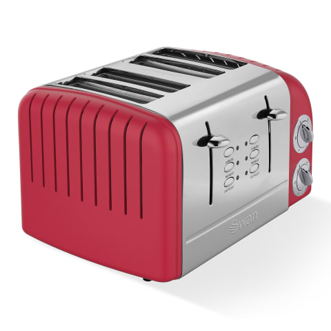 Swan Retro 4-Slice Toaster - 1630W Red