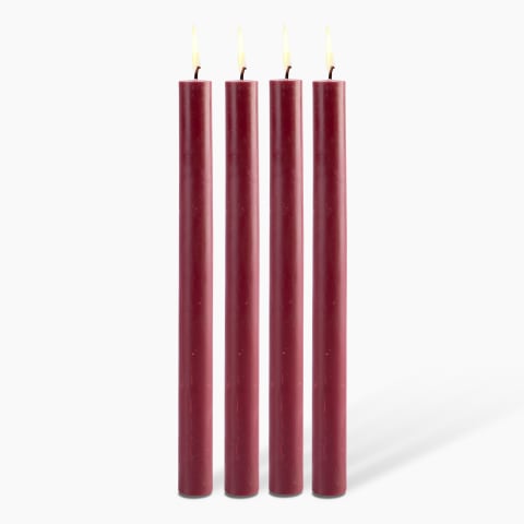 Traditional Dinner Candles - Set of 4 Red