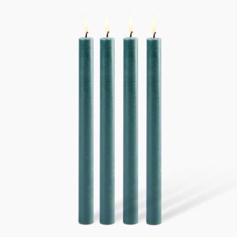 Traditional Dinner Candles - 4 Set Xmas Tree Green