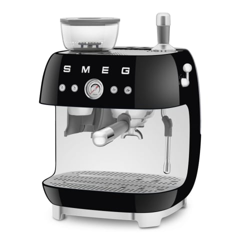 Retro Manual Espresso Coffee Machine w/Grinder Blk