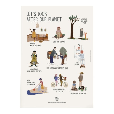 A3 Unframed Print Let's Look After Our Planet
