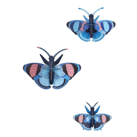 Peacock Butterflies Paper Wall Art - Set of 3