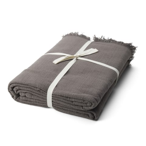 YC Stonewashed Cotton Charcoal Tablecloth 12-14