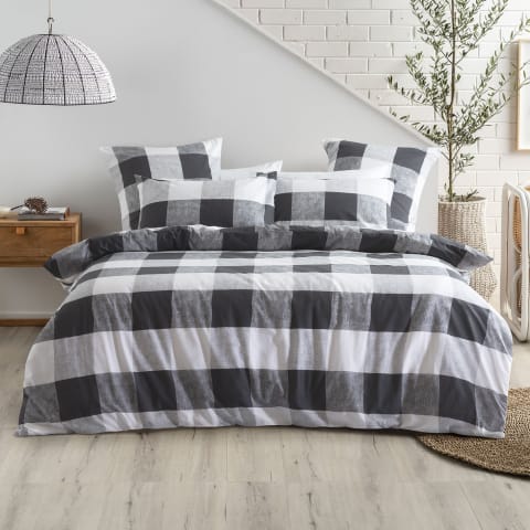 Linen House Carbon Alec Duvet Cover Set Super King