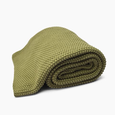 Thread Office Green Olive Knitted Cotton Throw