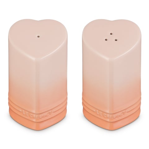 LC Heart Salt & Pepper Shakers - 130ml Peche