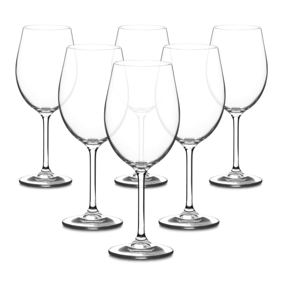 Crane Crystal Bistro Bordeaux Wine Glasses, Set of 6