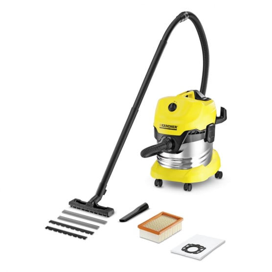karcher wd4 premium 1000w heavy duty wet dry cylinder vacuum cleaner