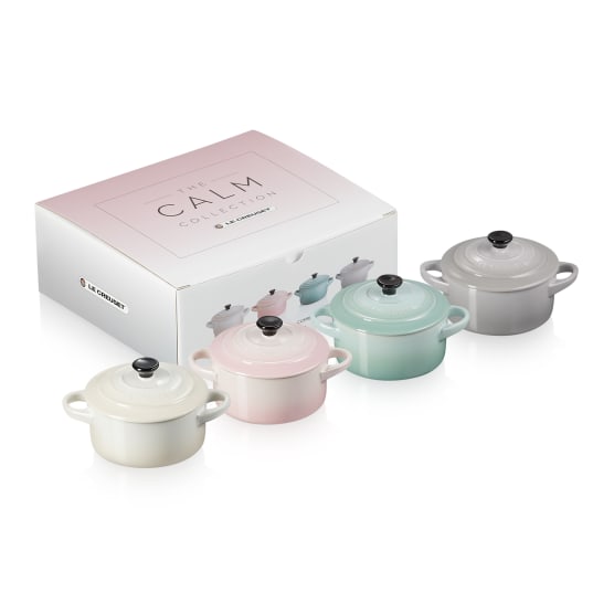 Le Creuset Calm Collection Mini Round Cocottes Set Of 4 Yuppiechef Then rinse and dry thoroughly. le creuset calm collection mini round cocottes set of 4