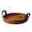 Image of Luuks Kiaat Wooden Tray Bowl with Leather Handles