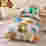 Image of Linen House Prehistoric Patchwork Washed Cotton Duvet Cover Set, 250 Thread Count