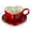 Image of Le Creuset Stoneware Heart Mug & Saucer, 220ml