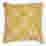 Image of Thread Office Yellow Embroidery Block Flower Scatter Cushion with Feather Blend Inner, 50cm x 50cm