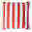 Image of Thread Office Red Listado Stripe Outdoor Scatter Cushion with Feather Blend Inner, 60cm x 60cm