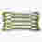 Image of Thread Office Green Broken Stripe Woven Scatter Cushion with Feather Blend Inner, 40cm x 60cm