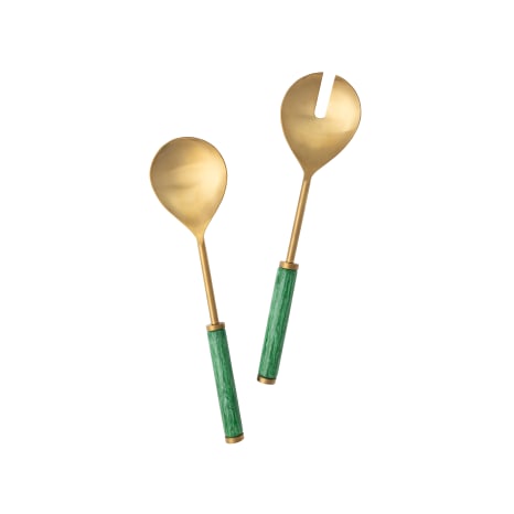 Image of Nicolson Russell Goa Gold & Green Salad Servers, Set of 2