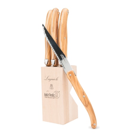 Image of Laguiole by Andre Verdier Country Olive Wood Steak Knife Set, Set of 6
