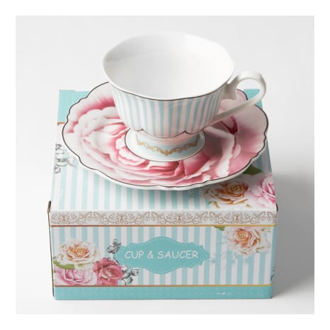 Image of Jenna Clifford Wavy Rose Gift Boxed Cup & Saucer Set
