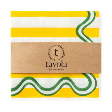 Image of Tavola Wave Biodegradable Paper Napkins, Pack of 25