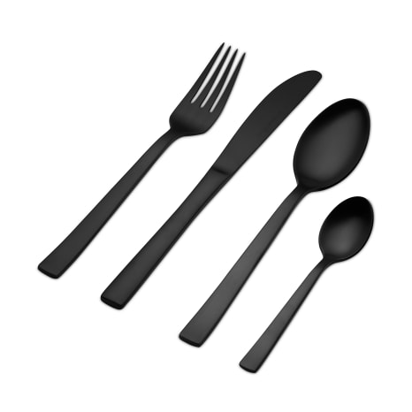 Image of Salisbury & Co Black Baltic Cutlery Set, 24-Piece