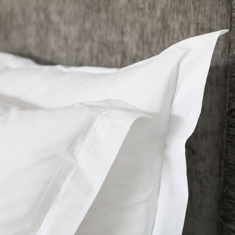 Image of Linen Drawer Satin Stitch Egyptian Cotton Pillowcases, Set of 2