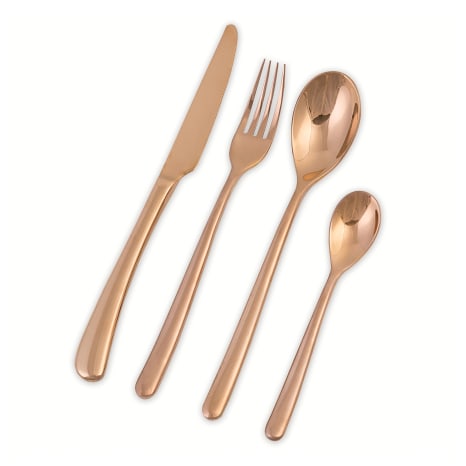 Image of Nicolson Russell Private Collection Buddha Rose Gold Cutlery Set, 16-Piece