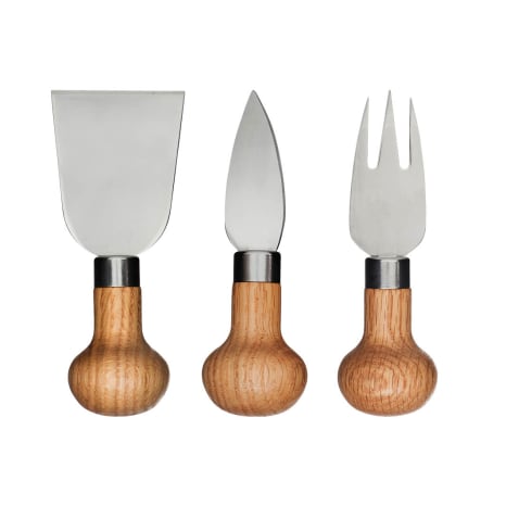 Image of Sagaform Oval Oak Cheese Set, Set of 3