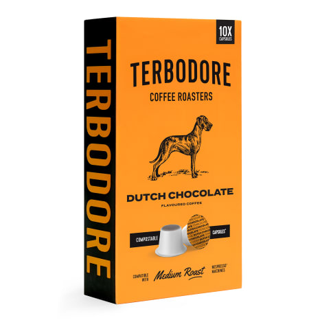 Image of Terbodore Dutch Chocolate Coffee Capsules, Pack of 10