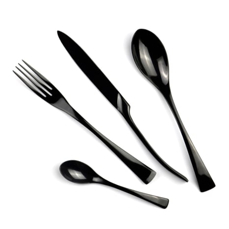Image of Nicolson Russell Venice Black Titanium Cutlery Set, 24-Piece