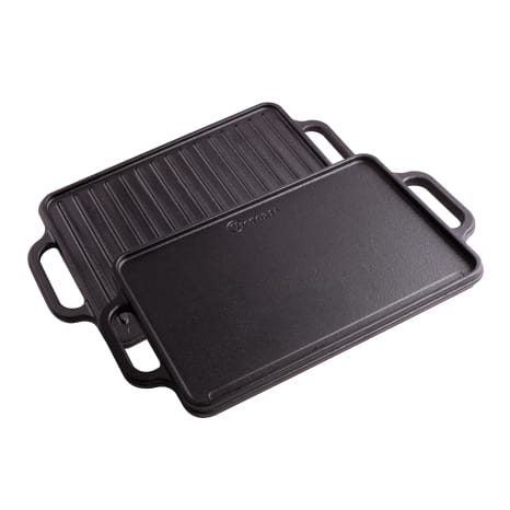 Image of Victoria Seasoned Cast Iron Reversible Griddle, 32cm