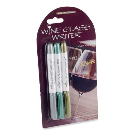 Image of Wine Glass Writer Original Metallic Glass Markers, Set of 3