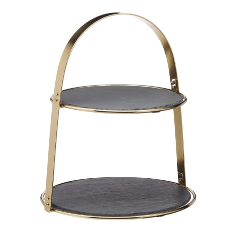 Image of Artesa Two Tier Brass Cake Stand