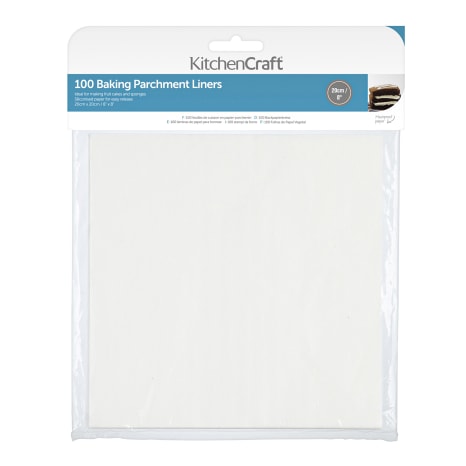 Image of KitchenCraft Siliconised Square Baking Tin Parchment Sheets, Pack of 100