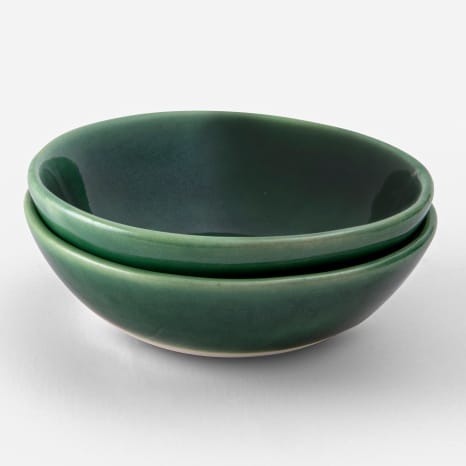 Image of Mervyn Gers Glazed Stoneware Pinch Bowls, Set of 2