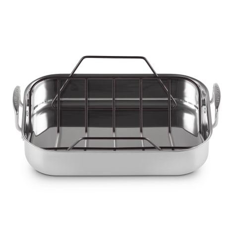 Image of Le Creuset 3-Ply Stainless Steel Roaster with Rack