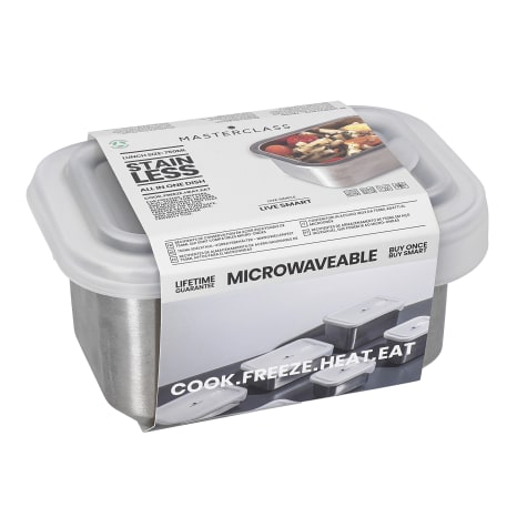 Image of MasterClass All-in-One Stainless Steel Food Storage Dish with Leakproof Lid