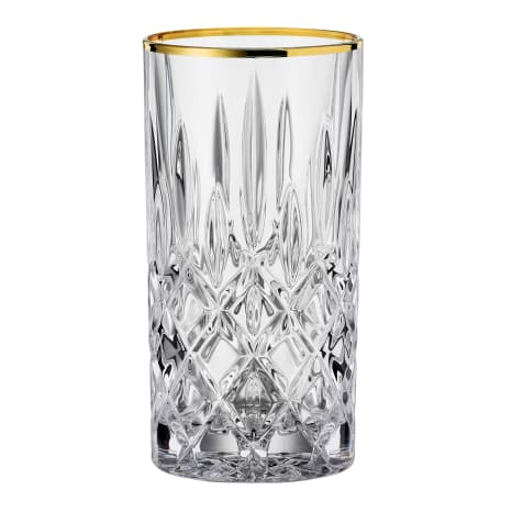 Image of Nachtmann Noblesse Gold Rim Longdrink Glasses, Set of 2