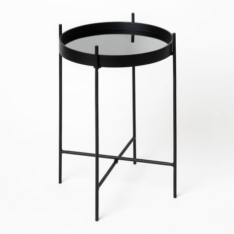 Image of Native Decor Matte Black Mirror Side Table