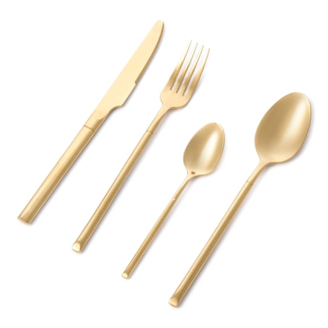 Image of Nicolson Russell Sydney Gold Cutlery Set, 24-Piece