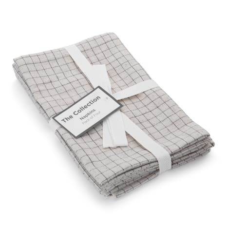 Image of The Collection Linen Blend Check Napkins, Set of 4